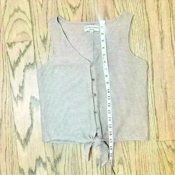 Madewell Women’s Texture & Thread Button Front Tie Tank Top Size X-Small - Picture 6 of 8